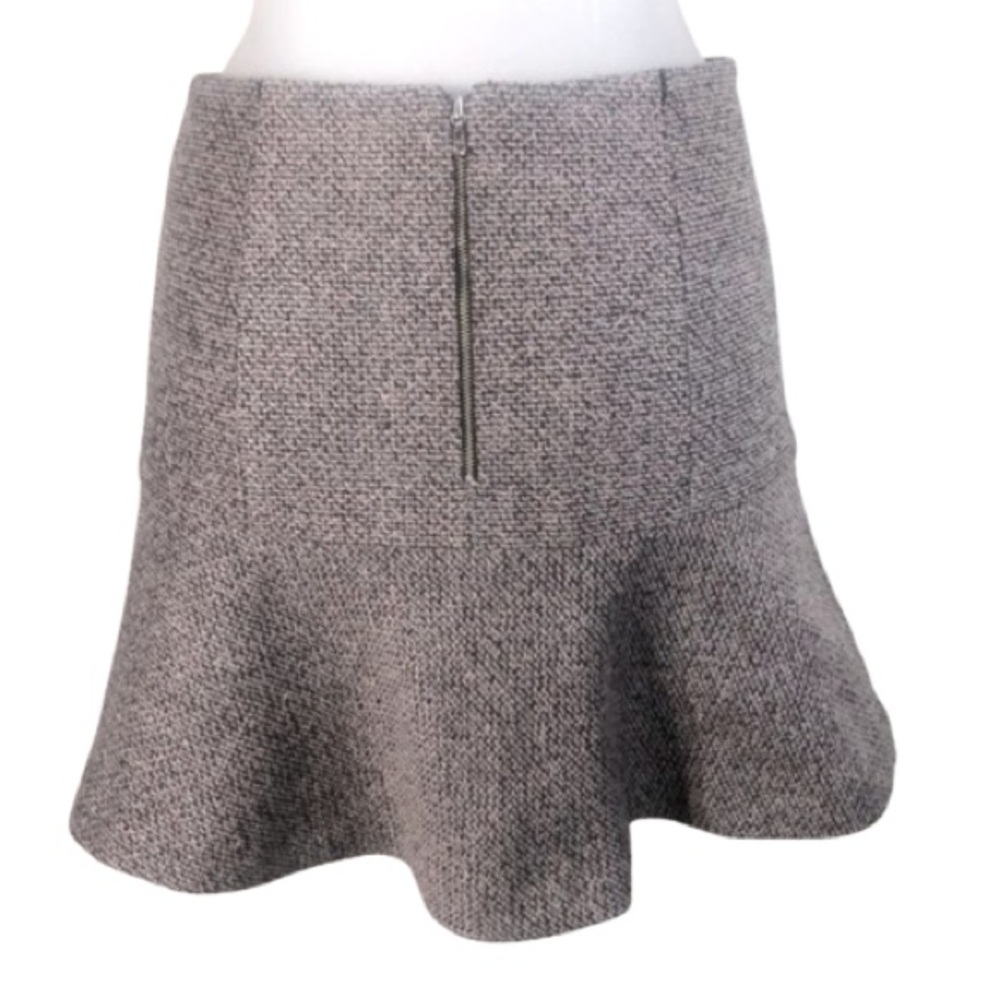 Roem Grey Tweed Lined Circle Skirt w/Ruffled Bottom Small